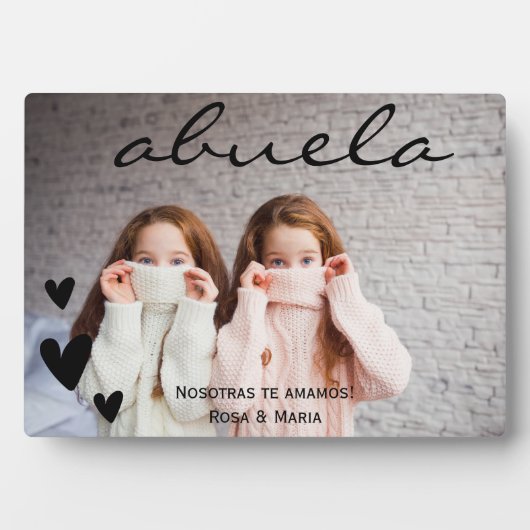 Abuela Wir Liebe Sie Personalisiert Foto Plaque Fotoplatte (Vorderseite)