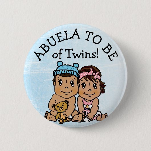Abuela wird von Twins, Hispanic Baby Dusche Button (Vorderseite)