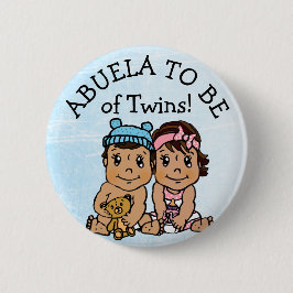 Abuela wird von Twins, Hispanic Baby Dusche Button