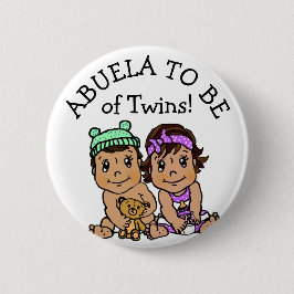 Abuela wird von Twins, Hispanic Baby Dusche Button