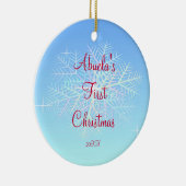 Abuelas erste Weihnachtsschneeflocke-Verzierung Keramikornament (Rechts)