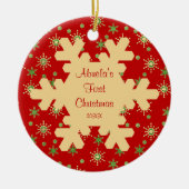 Abuelas erstes Weihnachtsrote Keramik Ornament (Vorne)