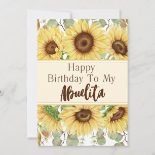 Abuelita Birthday Gelbe Sonnenblumen Geburtstagska Einladung