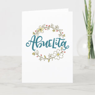 Abuelita, Spanische Buchstaben, Blumendesign Dankeskarte