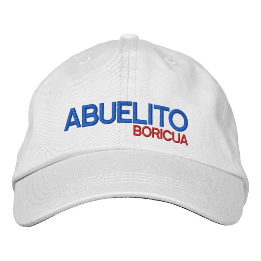 Abuelito Boricua: Puerto Rico Bestickte Kappe (Vorderseite)