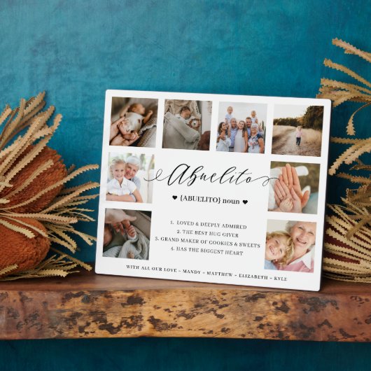 Abuelito Definition Script Foto Collage Keepake Fotoplatte (Seite)