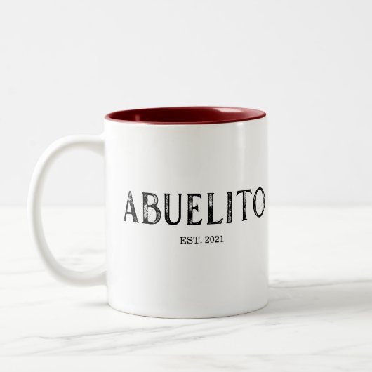 Abuelito Jahr festgelegt Zweifarbige Tasse (Links)