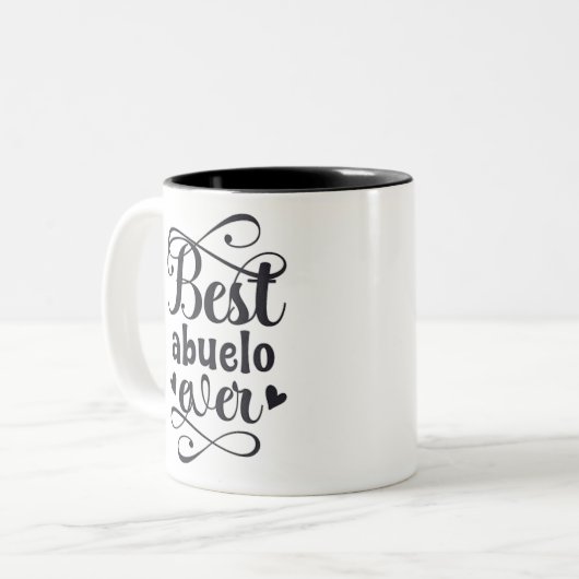abuelo amigable sabiduria gibt felicidad zu zweifarbige tasse (Vorderseite Links)
