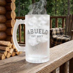 Abuelo Est Jahr Benutzerdefinierte Varsity-Typogra Mattglas Bierglas
