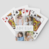 Abuelo Foto Collage & Grandchildren Namen Spielkarten (Rückseite)