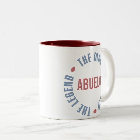 Abuelo Man Myth Legend anpassbar Zweifarbige Tasse (VorderseiteRechts)