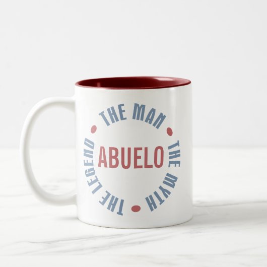 Abuelo Man Myth Legend anpassbar Zweifarbige Tasse (Links)