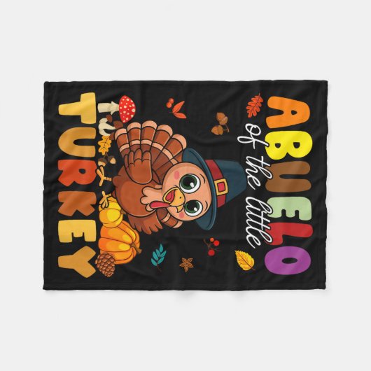 Abuelo Of The Little Turkey Thanksgiving Baby Show Fleecedecke (Vorderseite (Horizontal))