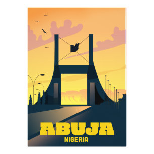 Abuja Nigeria City Gate Vintage Reiseplakat Fotodruck