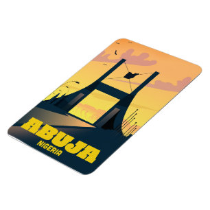 Abuja Nigeria City Gate Vintage Reiseplakat Magnet