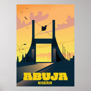 Abuja Nigeria City Gate Vintage Reiseplakat Poster