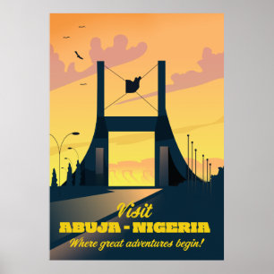 Abuja Nigeria City Gate Vintage Reiseposter Poster