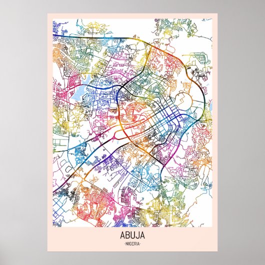 Abuja Nigeria City Map Poster (Vorne)