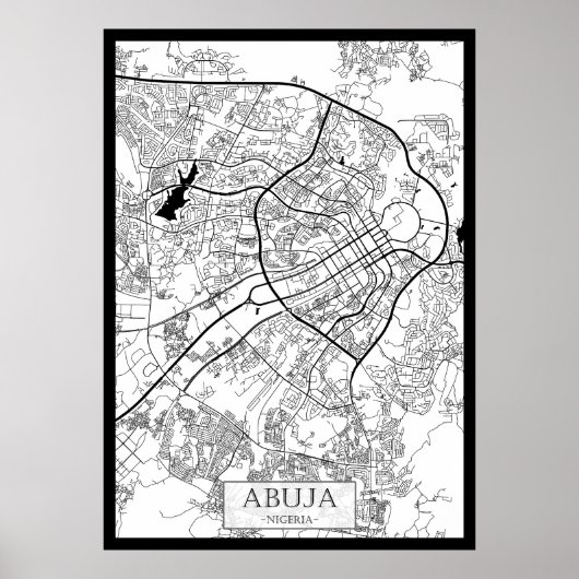 Abuja Nigeria Map Poster (Vorne)