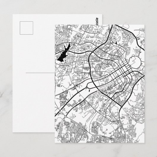 Abuja Nigeria Map Postkarte (Vorne/Hinten)