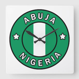Abuja Nigeria Quadratische Wanduhr