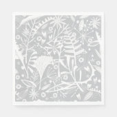 Abundance Botanical Silver Gray Napkin Serviette (Vorderseite)