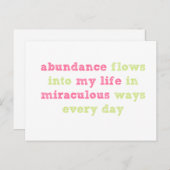 Abundance flows Behauptung Postcard Postkarte (Vorne/Hinten)