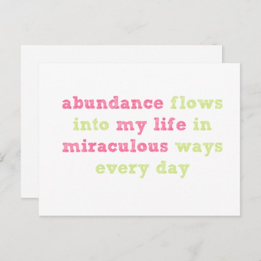 Abundance flows Behauptung Postcard Postkarte (Vorne/Hinten)