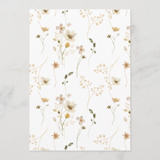 Abundance getrocknete Wildblume Pampas Boho Hochze Einladung (Rückseite)