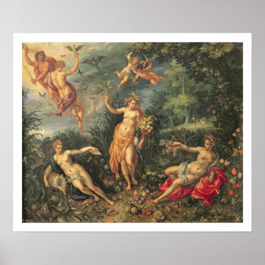 Abundance und die vier Elemente, c.1606 (Öl auf co Poster (Vorne)