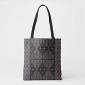 Abundant Black and Gray Kilim Inspiriertes Muster Tasche (Vorderseite)