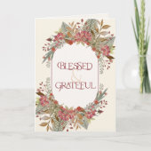 Abundant Fall blumengesegnet Dankbarkeit Erntedank Karte (Vorderseite)