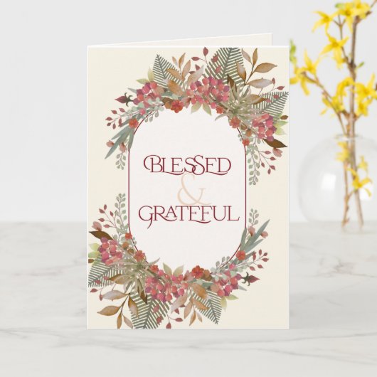 Abundant Fall blumengesegnet Dankbarkeit Erntedank Karte (Gelbe Blume)