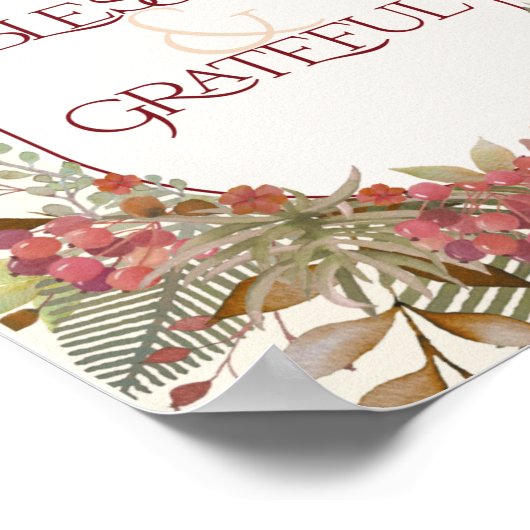 Abundant Fall blumengesegnet Dankbarkeit Erntedank Poster (Ecke)