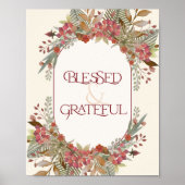 Abundant Fall blumengesegnet Dankbarkeit Erntedank Poster (Vorne)