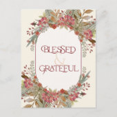 Abundant Fall blumengesegnet Dankbarkeit Erntedank Postkarte (Vorderseite)