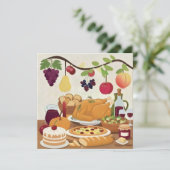 Abundant Feiertag: Herbstfeier Illustr Dankeskarte (Stehend Vorderseite)