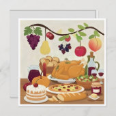 Abundant Feiertag: Herbstfeier Illustr Dankeskarte (Vorne/Hinten)