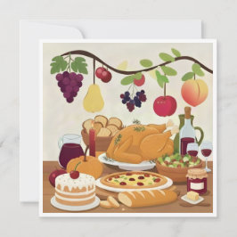 Abundant Feiertag: Herbstfeier Illustr Dankeskarte
