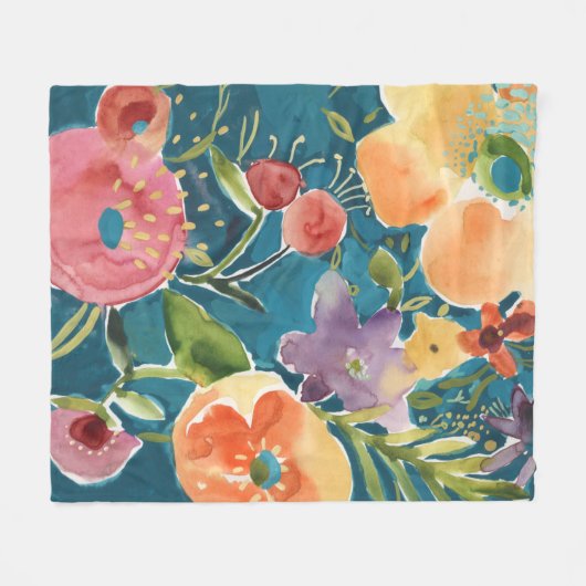 Abundant Florals I Fleecedecke (Vorderseite (Horizontal))