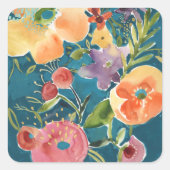 Abundant Florals I Quadratischer Aufkleber (Vorderseite)