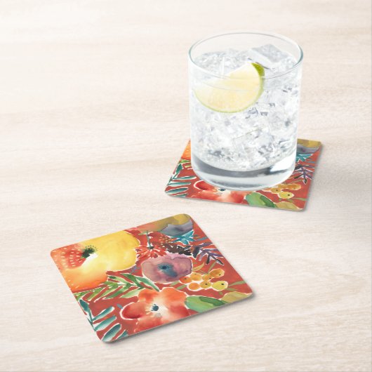 Abundant Florals III Rechteckiger Pappuntersetzer (Vor Ort)