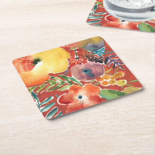 Abundant Florals III Rechteckiger Pappuntersetzer (angewinkelt)