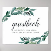 Abundant Foliage Wedding Guestbook Sign Poster (Vorne)
