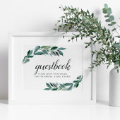 Abundant Foliage Wedding Guestbook Sign Poster