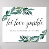 Abundant Foliage Wedding Sparker Sendoff Sign Poster (Vorne)