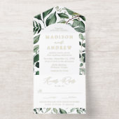 Abundant Greenery Arch Frame Foil Wedding All-in-One-Einladung (Innenseite)