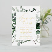 Abundant Greenery Graduation Party Folieneinladung (Stehend vorne)