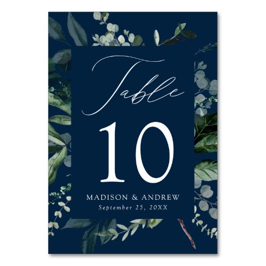 Abundant Greenery Personalized Wedding Tischnummer (Rückseite)