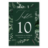 Abundant Greenery Personalized Wedding Tischnummer (Rückseite)
